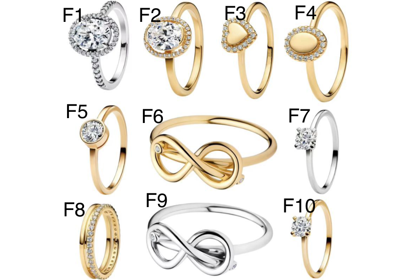 Anillos Colección F - modelos F1 a F10