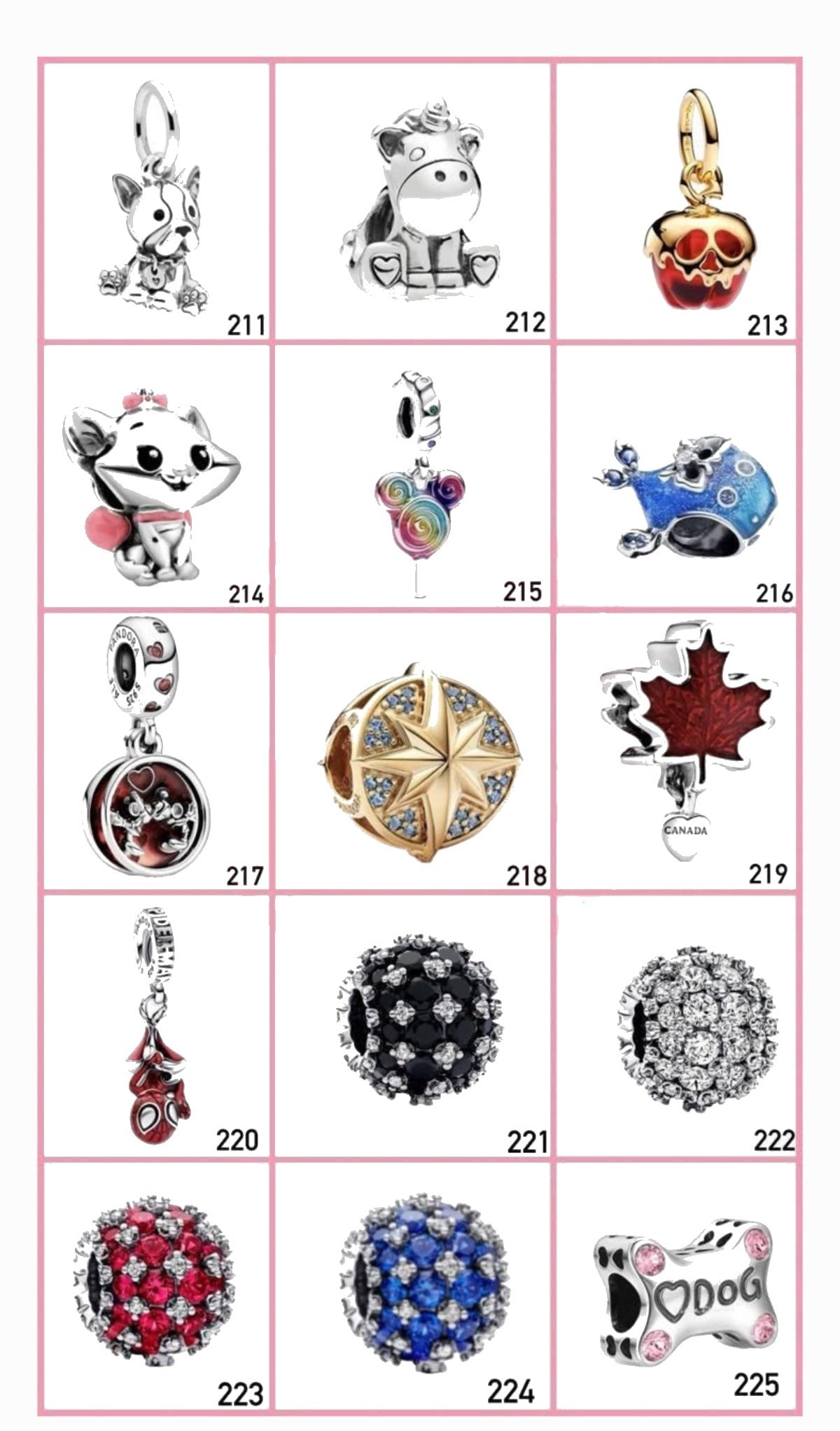 Portada Charms diseños 211 al 225