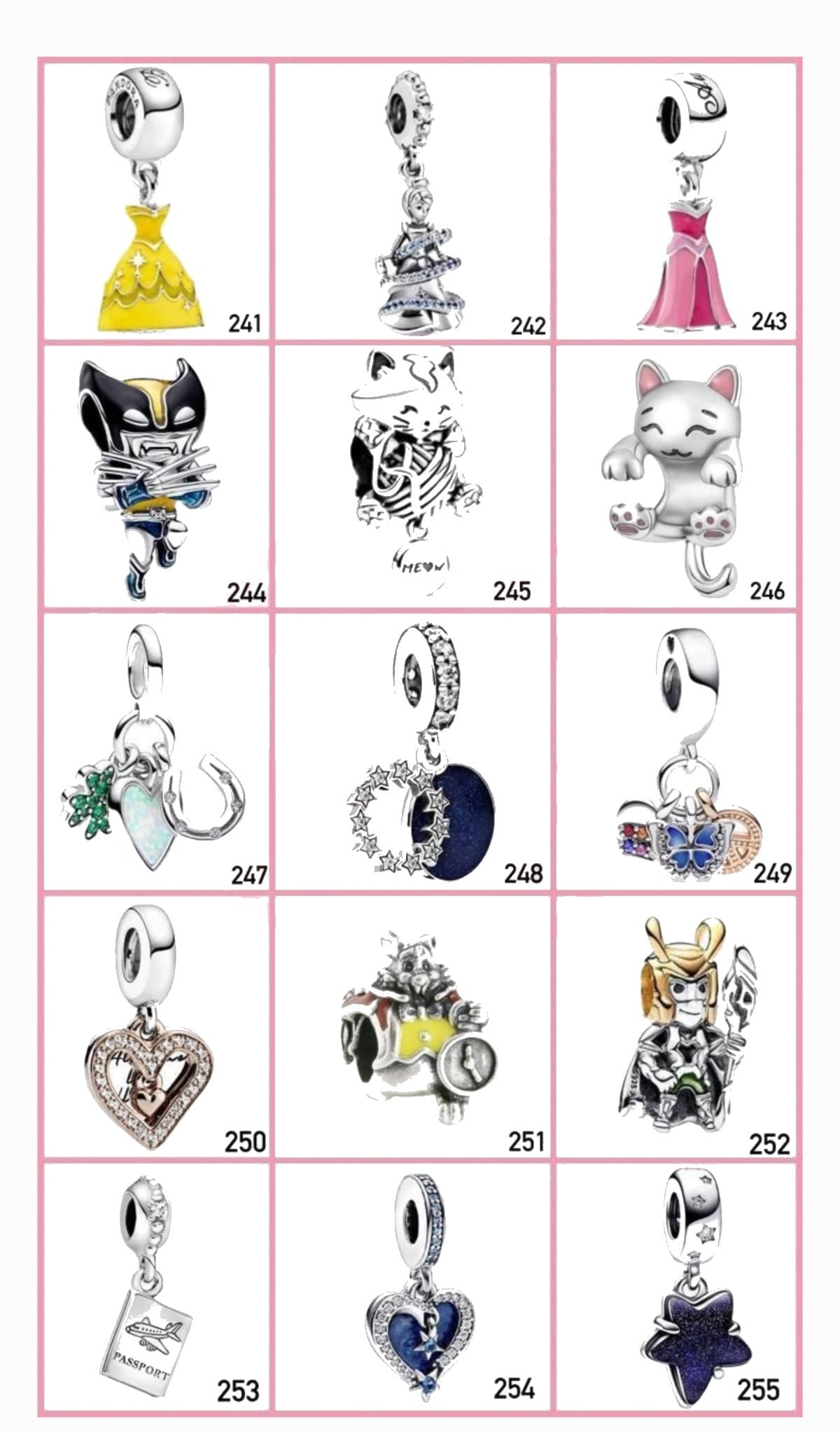 Portada Charms diseños 241 al 255