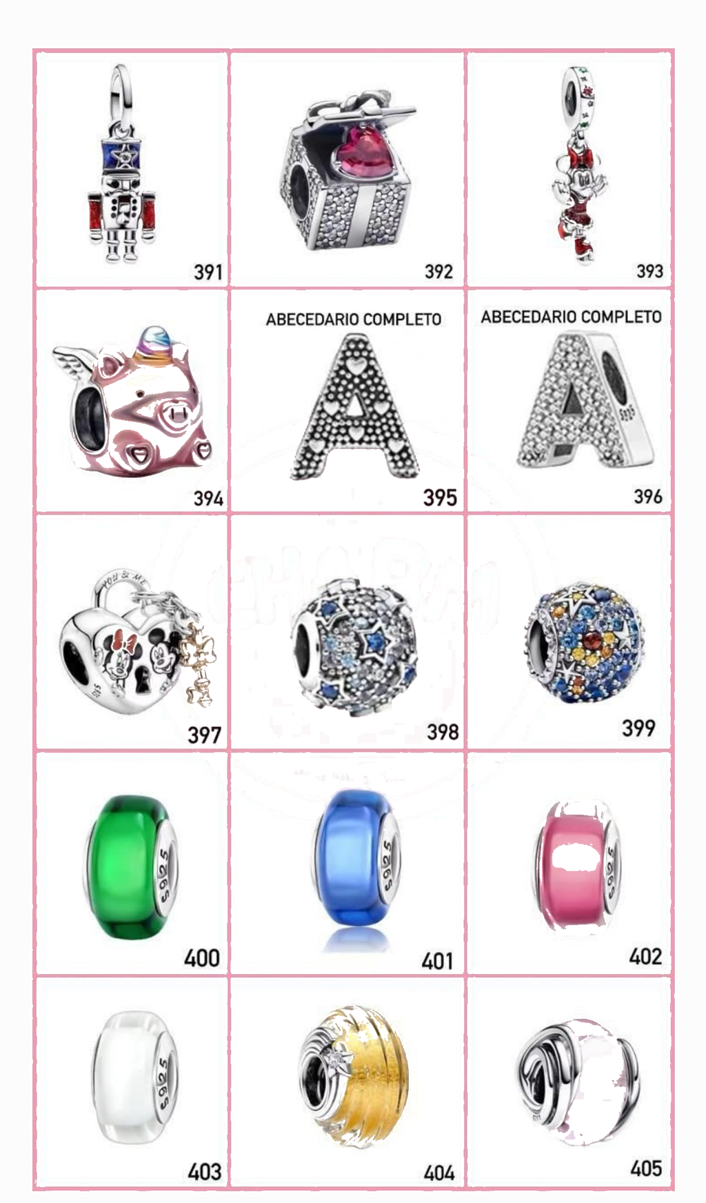 Portada Charms diseños 391 al 405