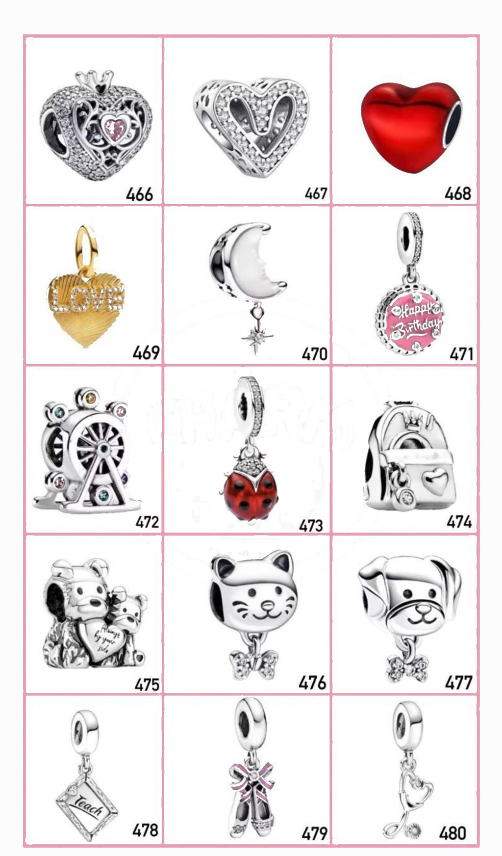 Portada Charms diseños 466 al 480