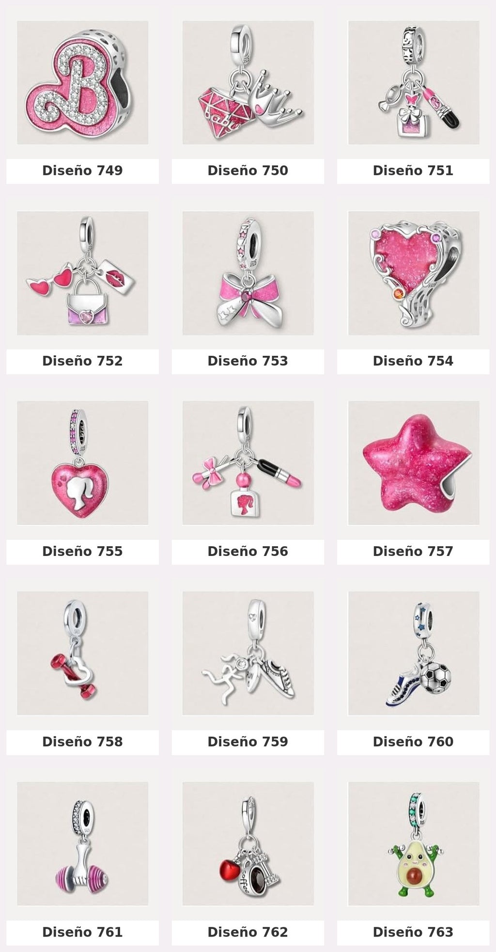 Portada Charms diseños 749 al 763