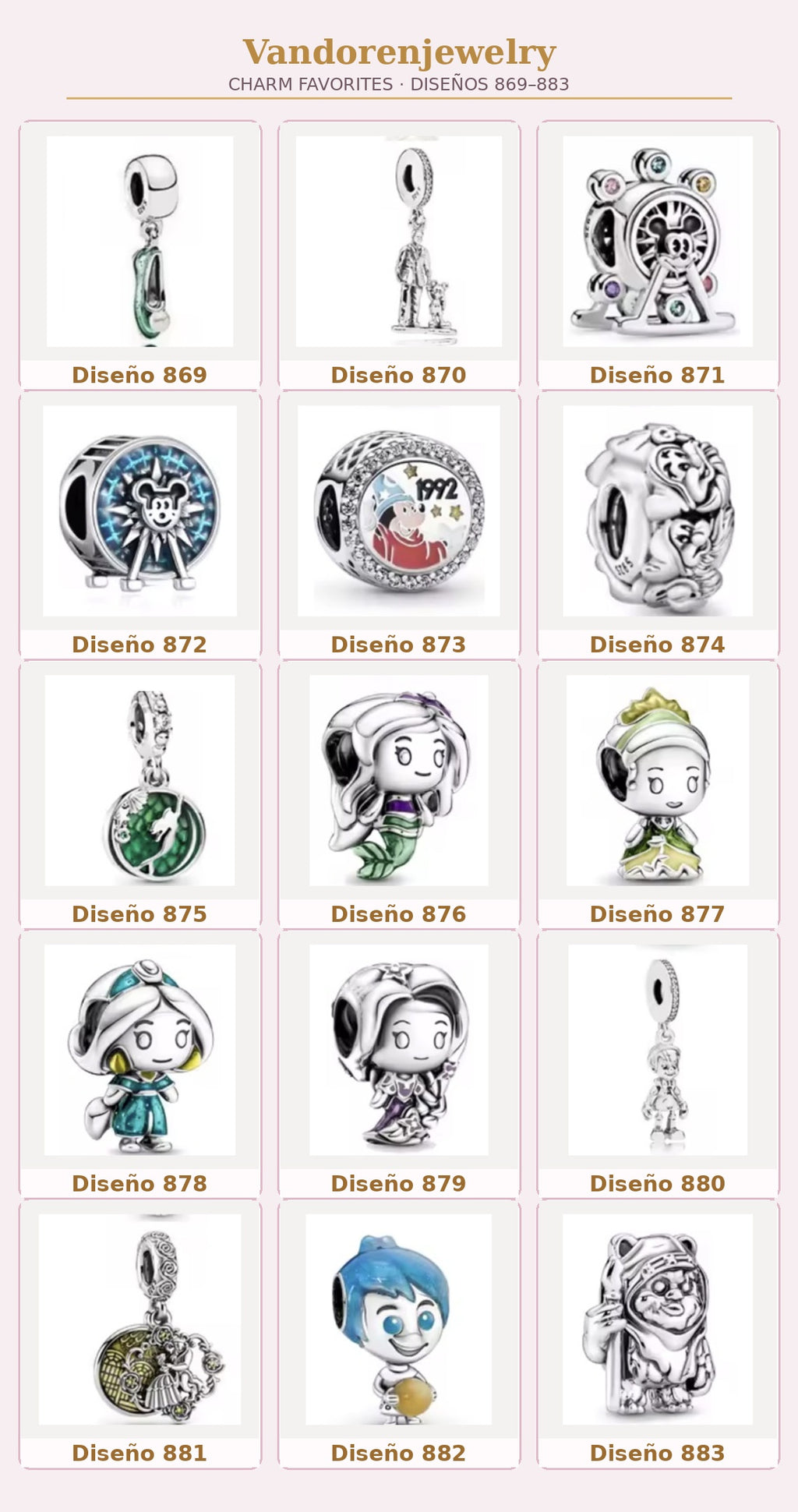 Portada Charms diseños 869 al 883