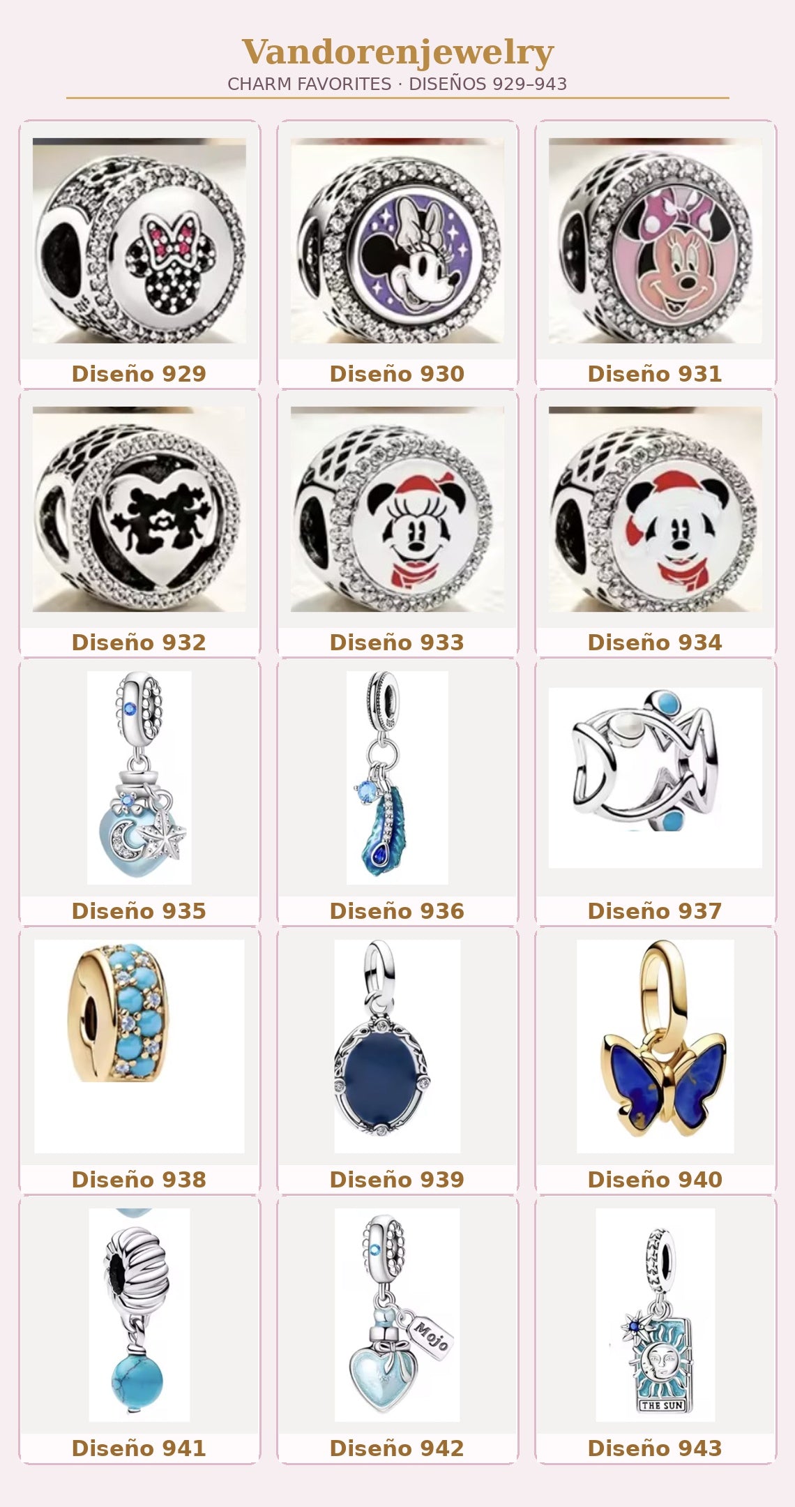 Carátula Charms diseños 929 al 943
