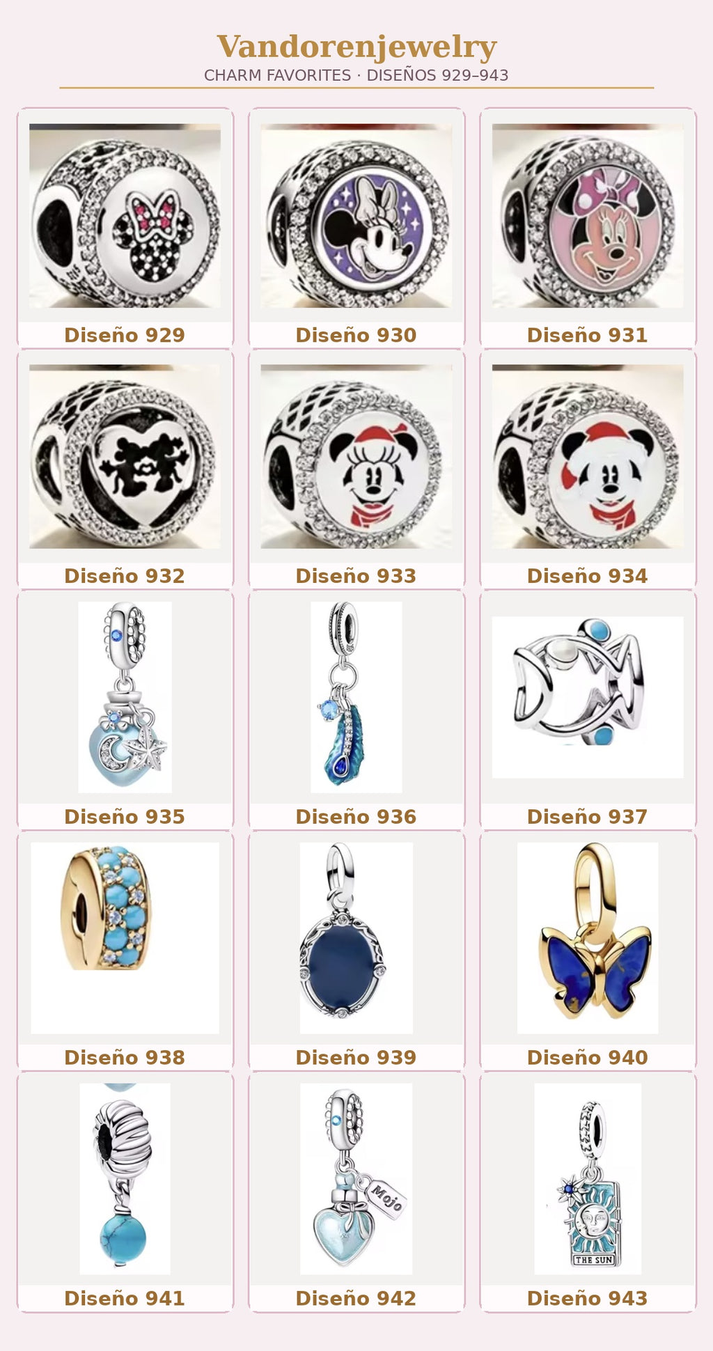 Portada Charms diseños 929 al 943