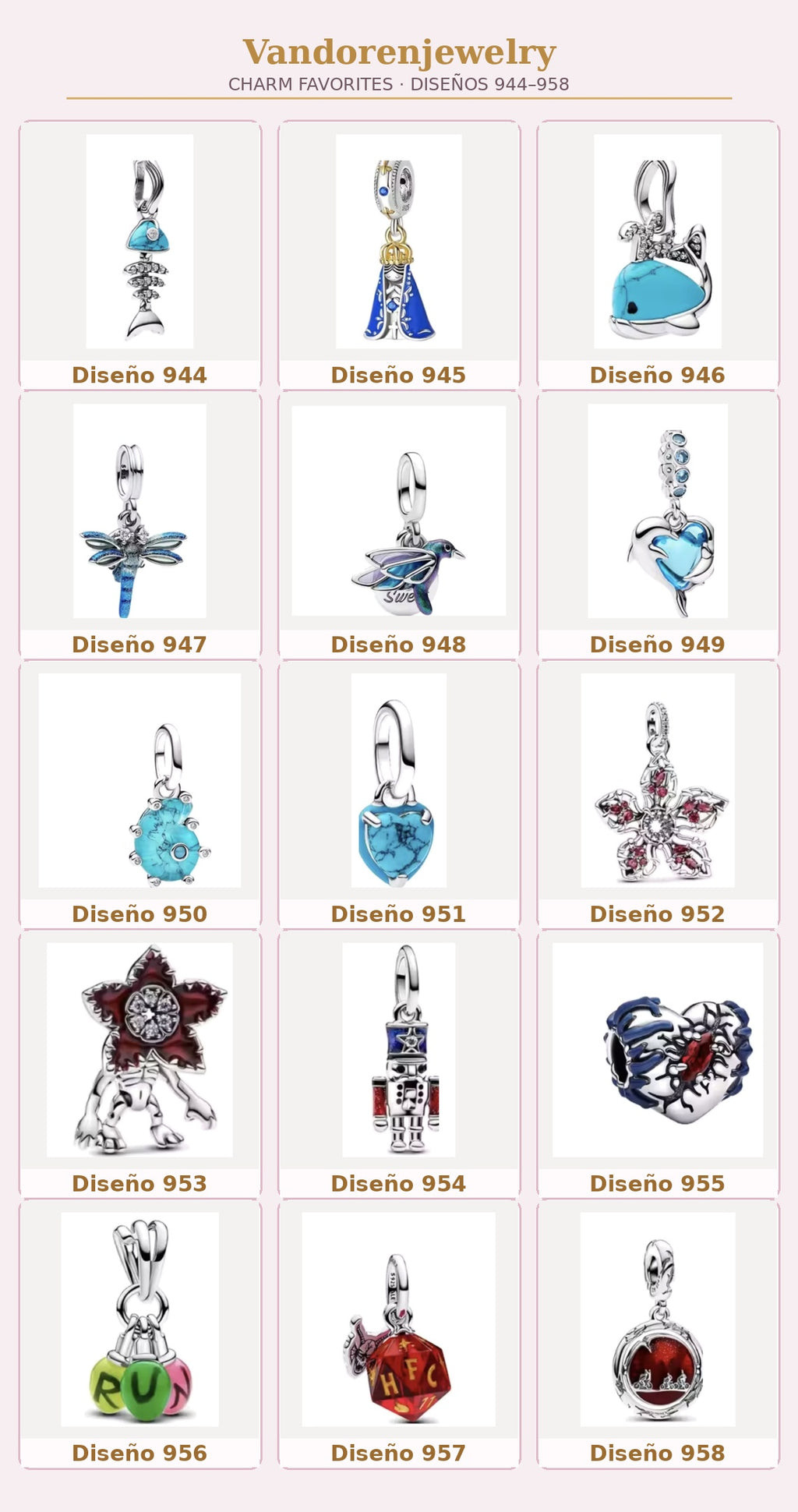 Portada Charms diseños 944 al 958
