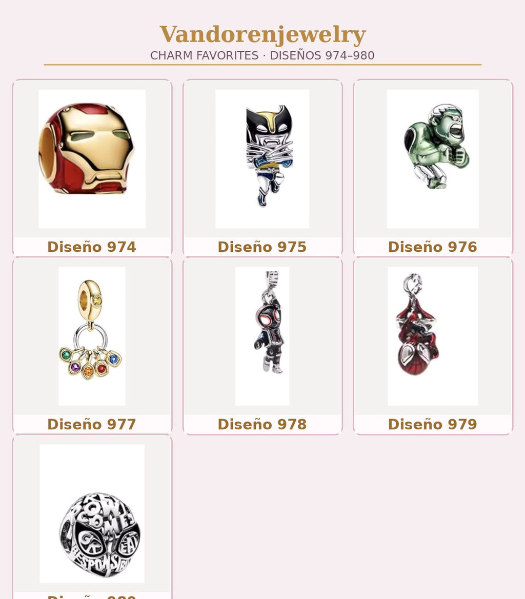 Carátula Charms diseños 974 al 980