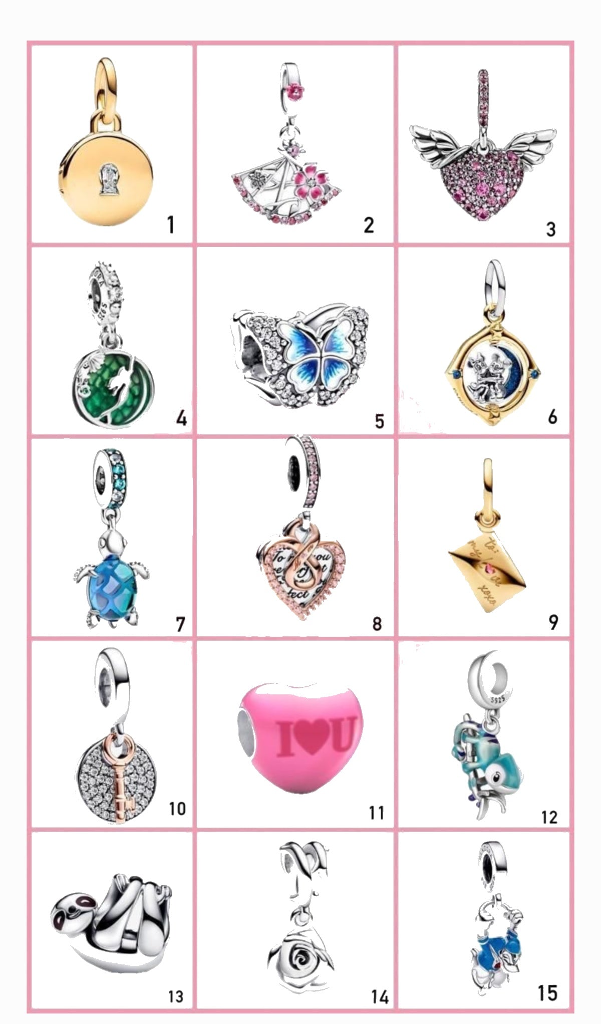 Charms Vandorenjewelry diseños 1 al 15