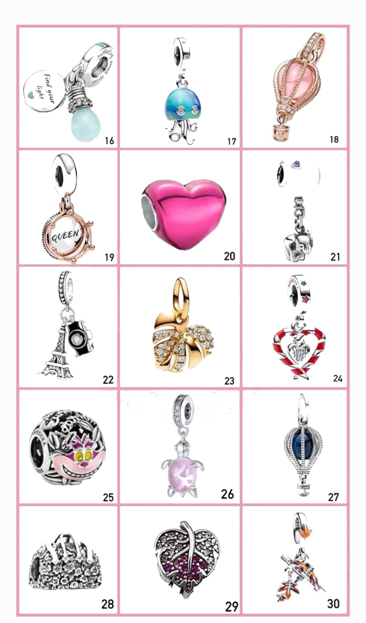 Charms Vandorenjewelry diseños 16 al 30