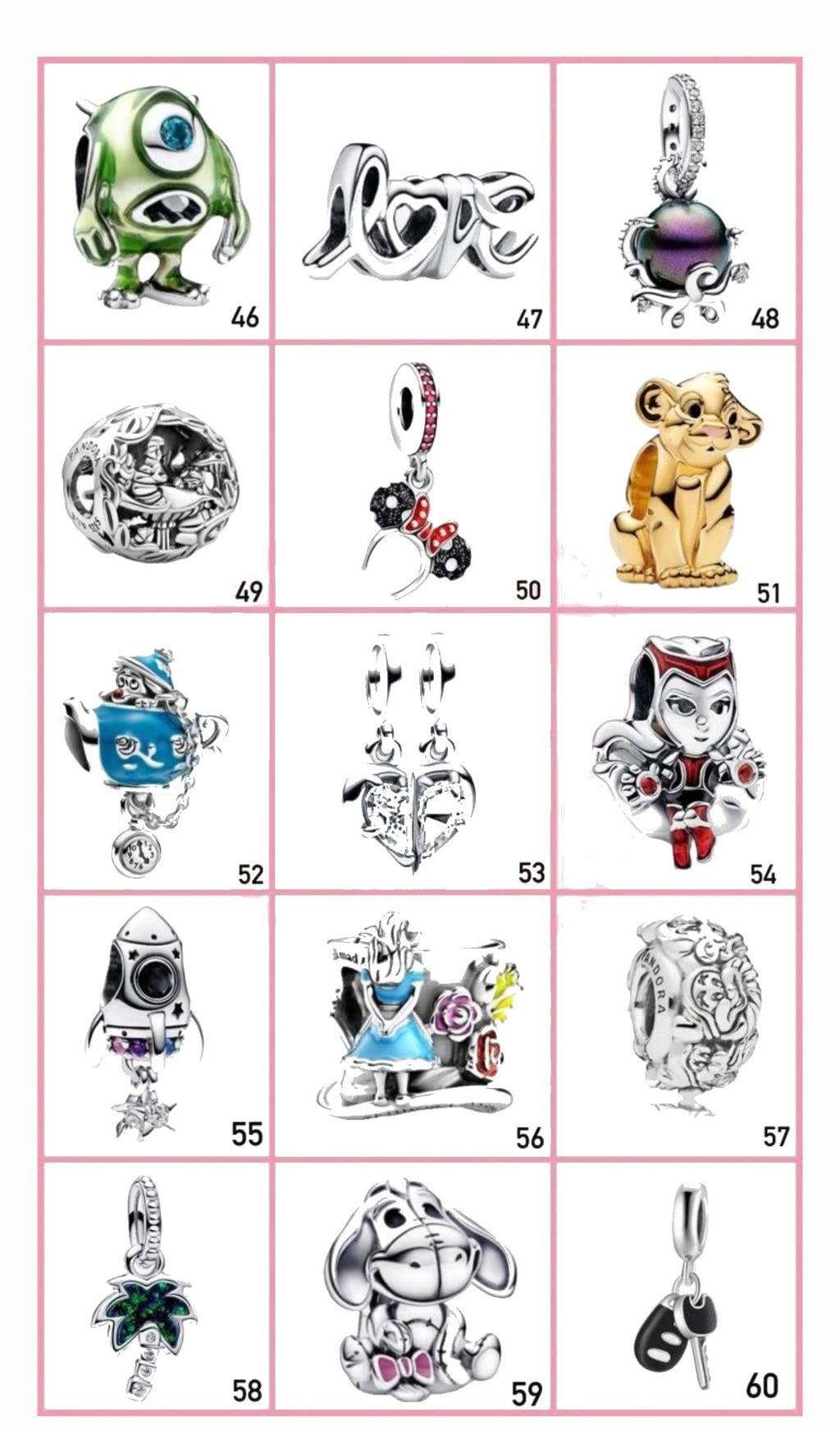 Charms Vandorenjewelry diseños 46 al 60