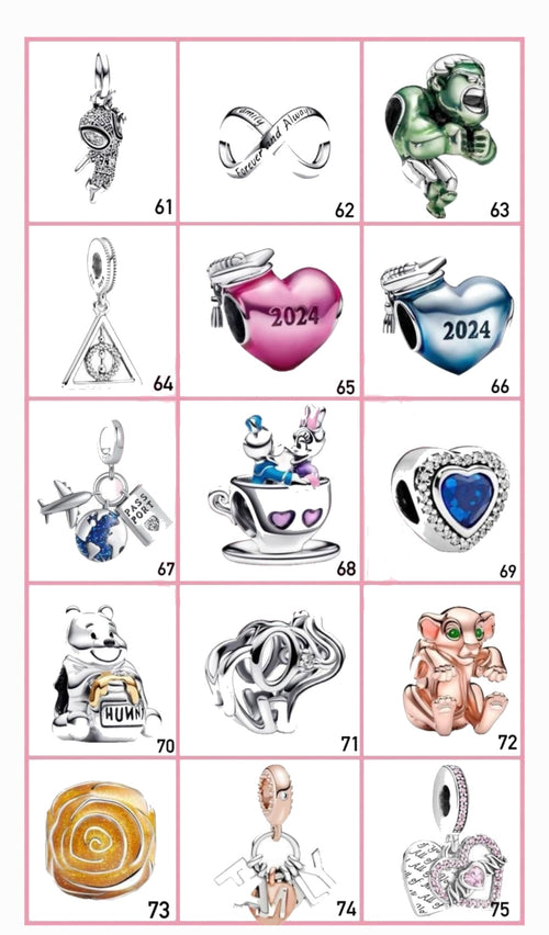 Charms Vandorenjewelry diseños 61 al 75