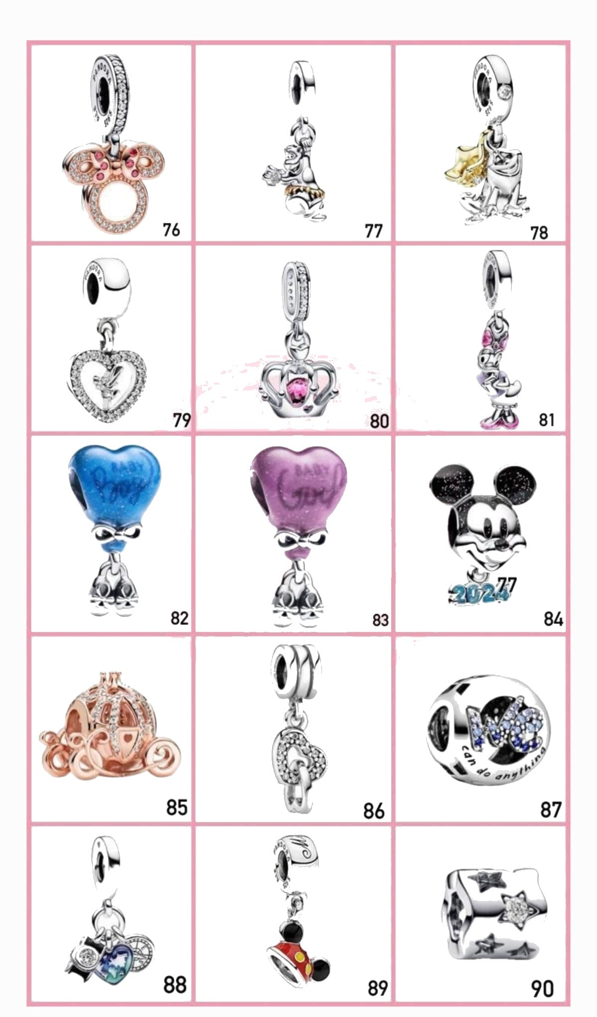Charms Vandorenjewelry diseños 76 al 90