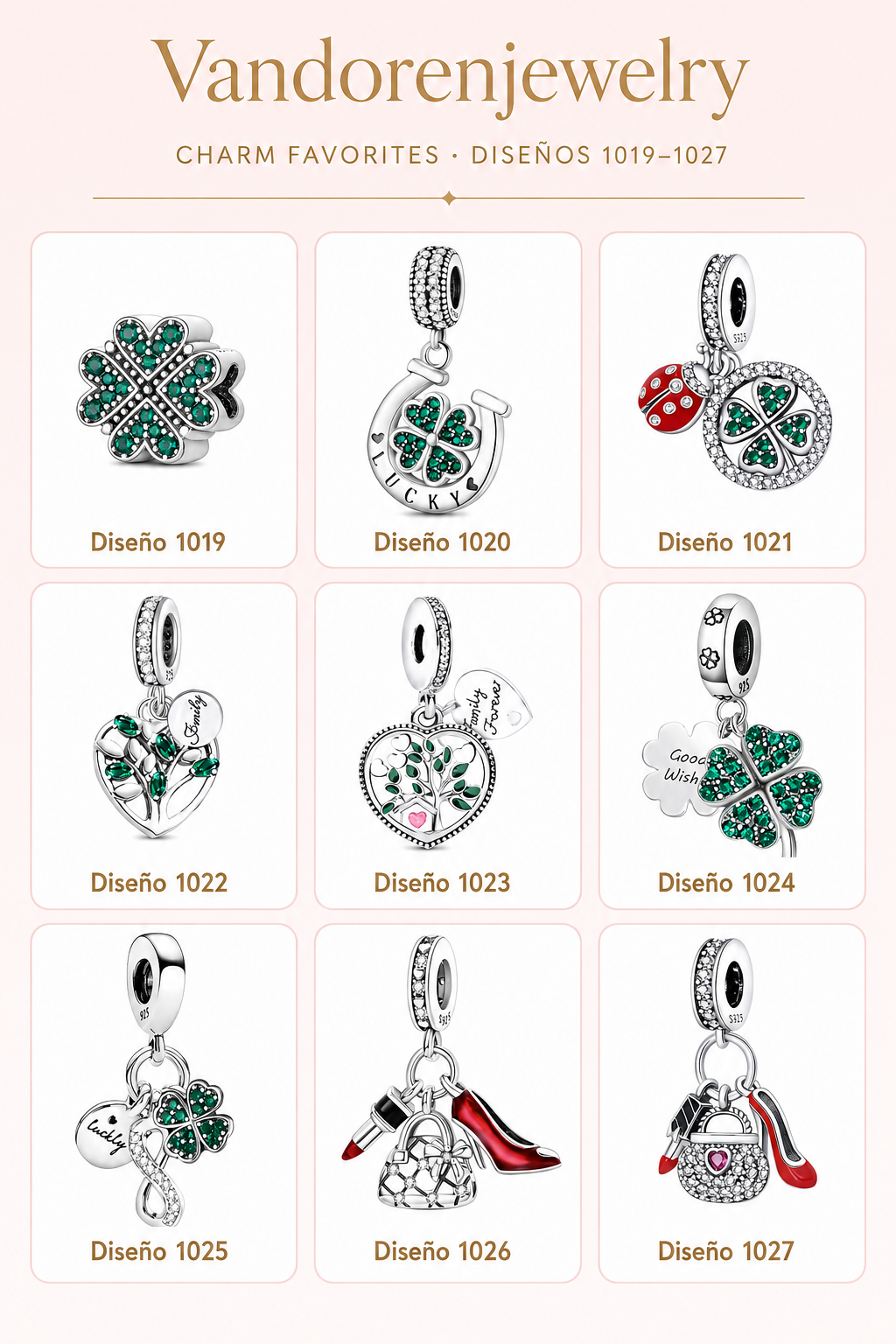 Charms diseños 1019 a 1027
