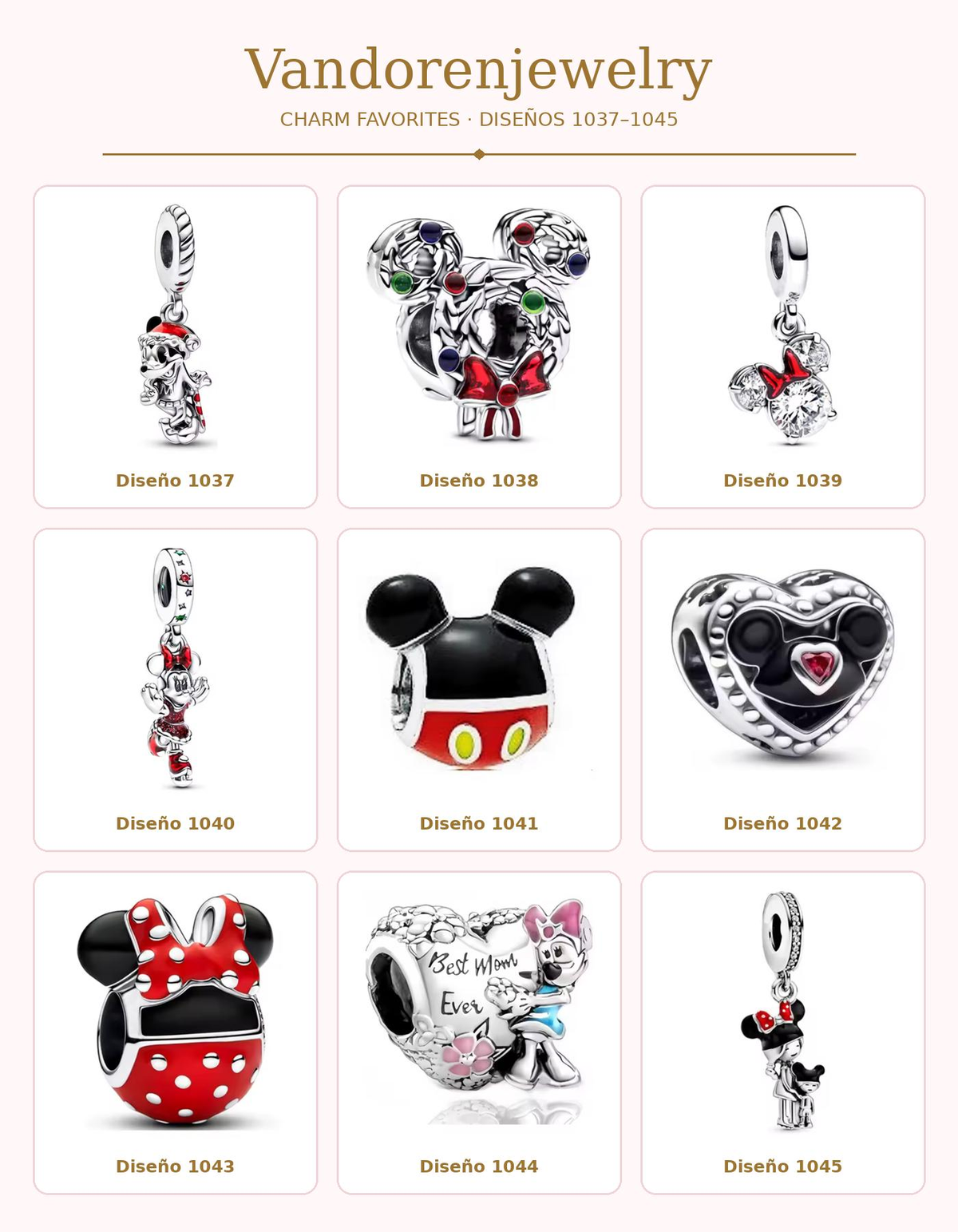 Charms diseños 1037 a 1045