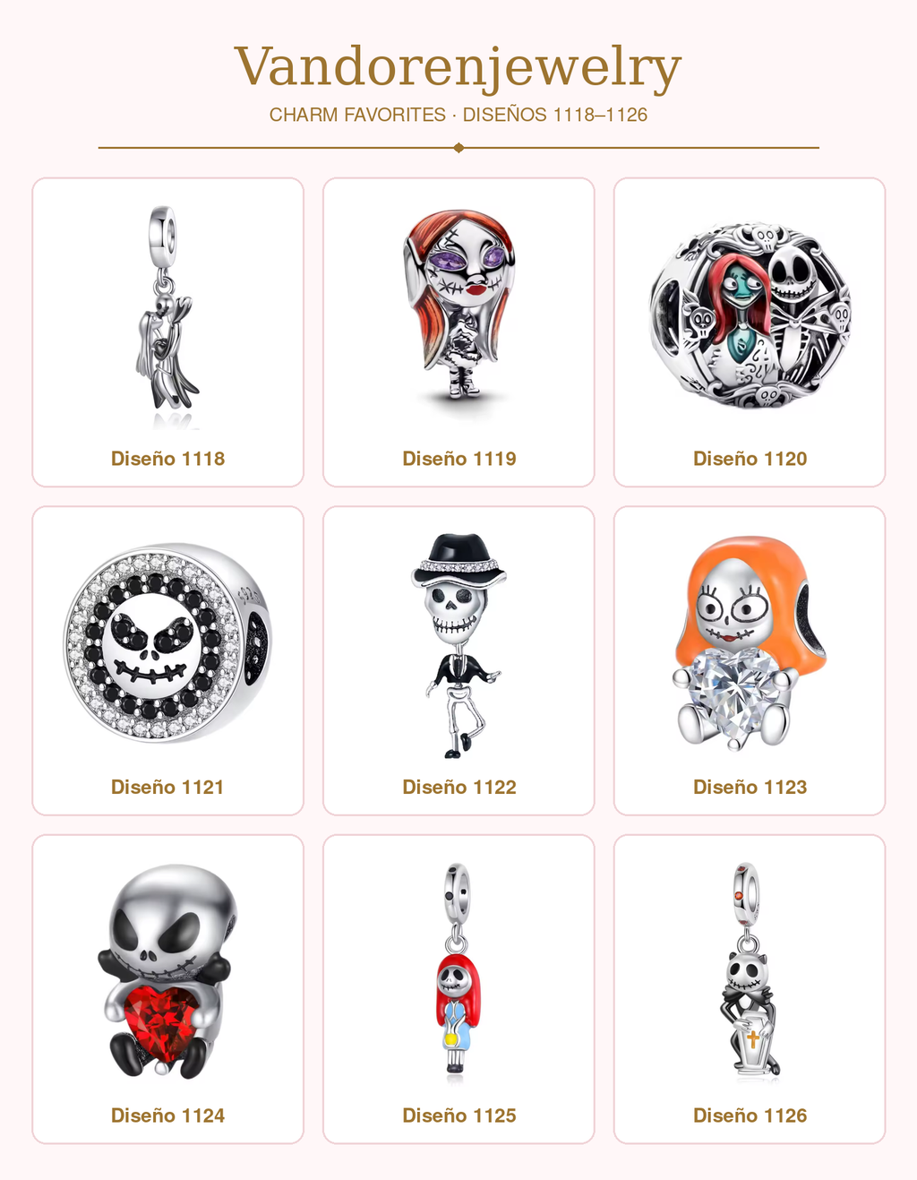 Charms diseños 1118 a 1126
