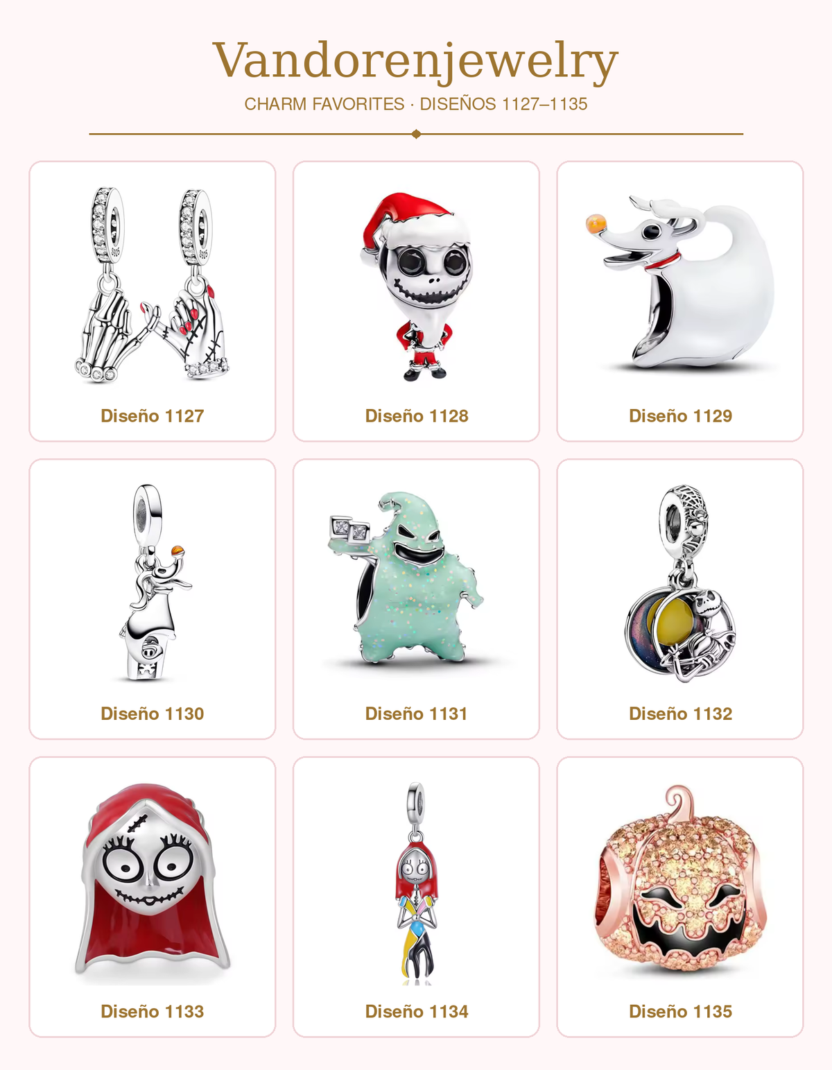 Charms diseños 1127 a 1135