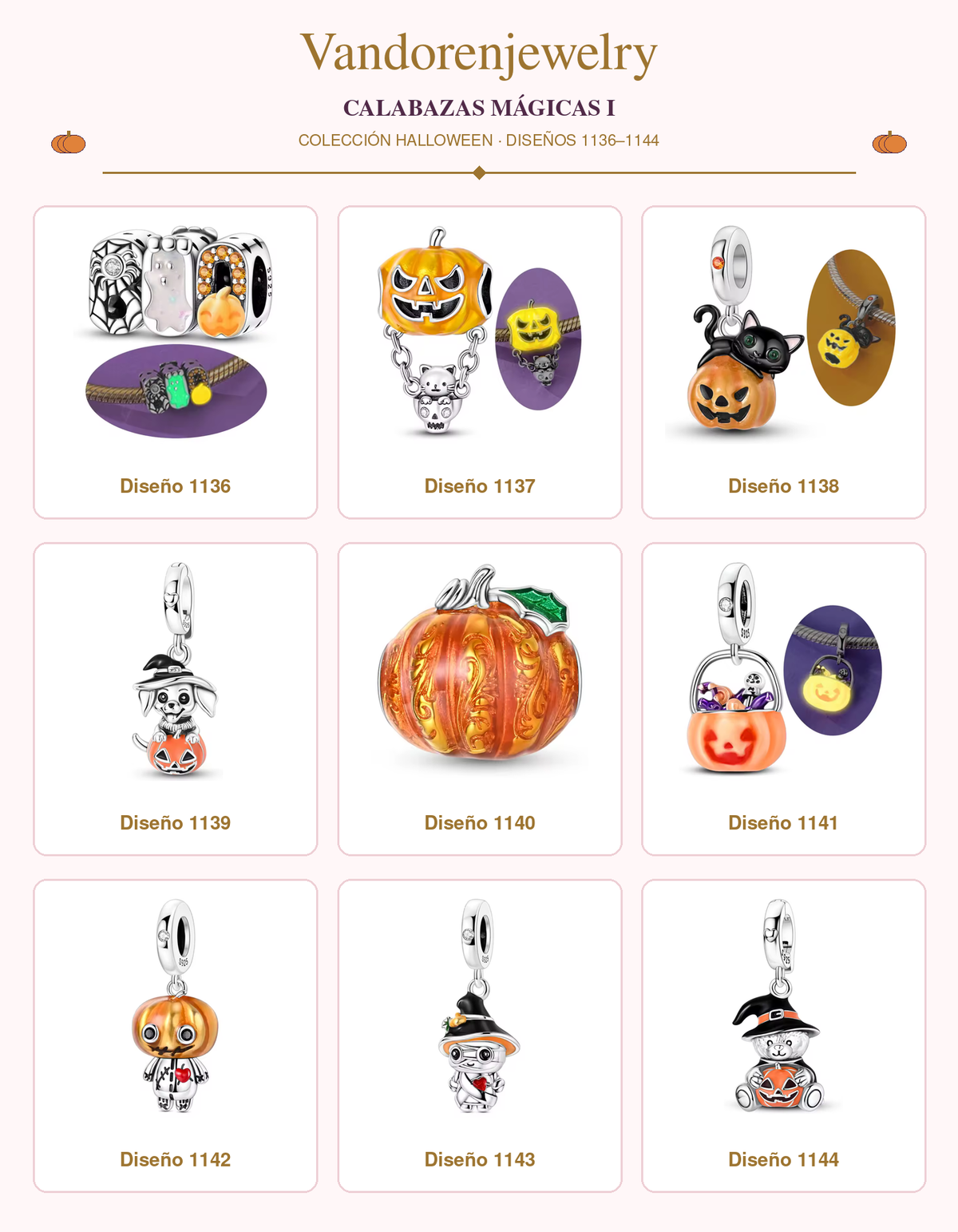 Charms Halloween diseños 1136 a 1144