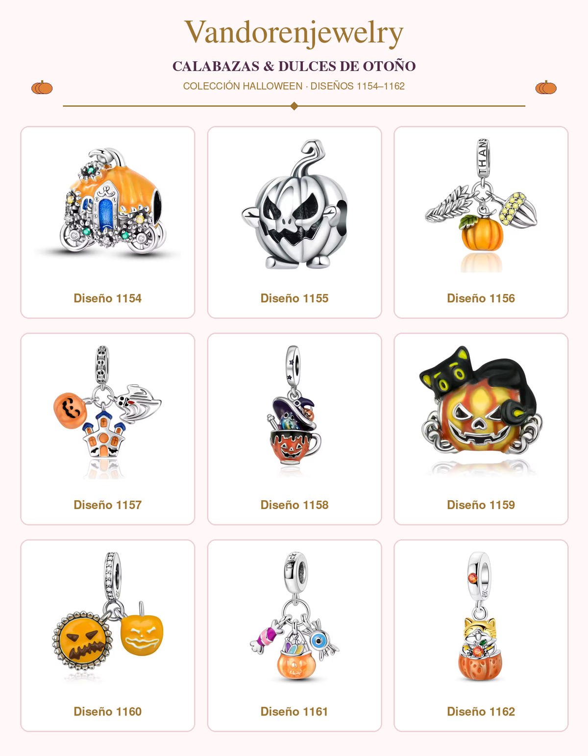 Charms Halloween diseños 1154 a 1162