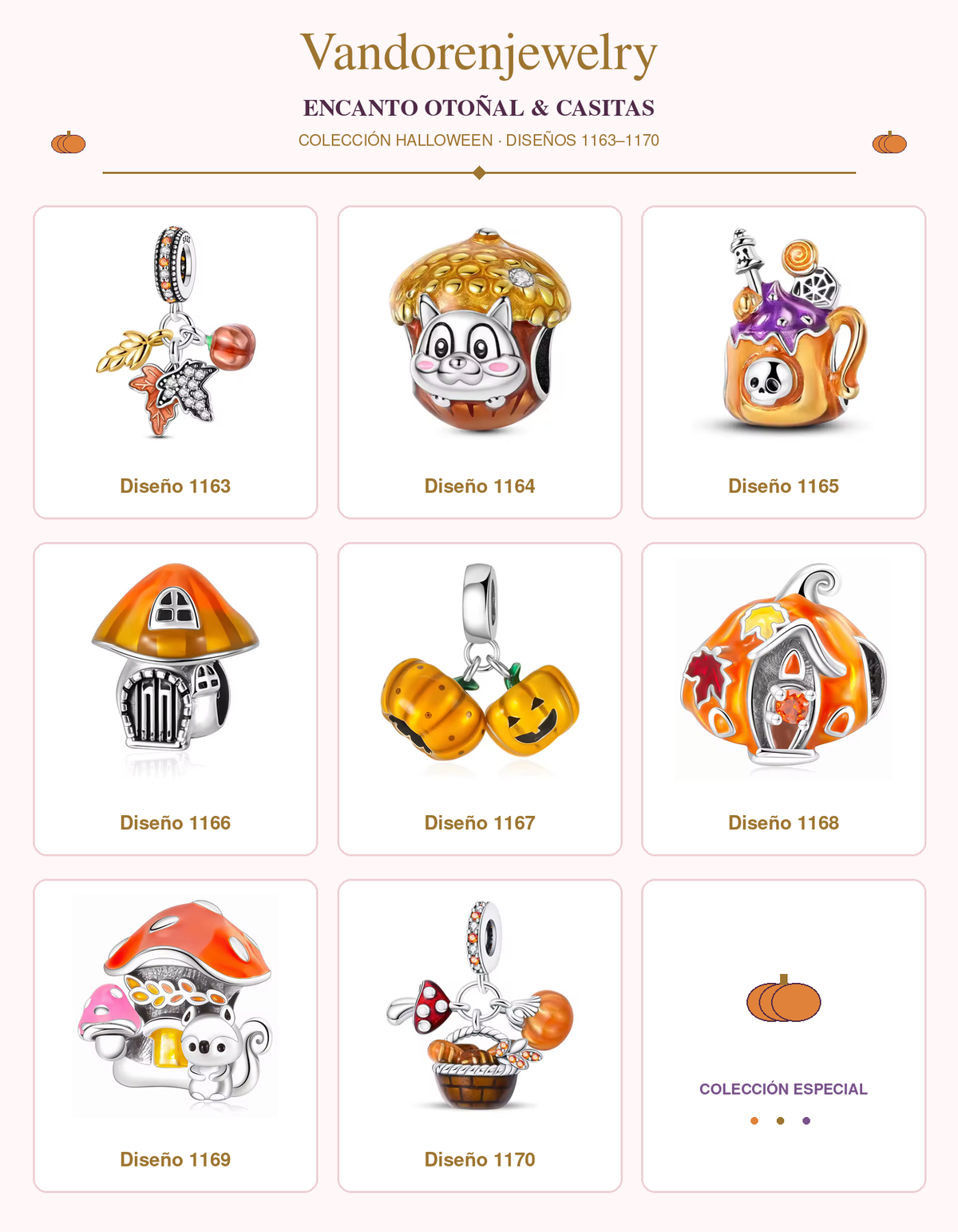 Charms Halloween diseños 1163 a 1170