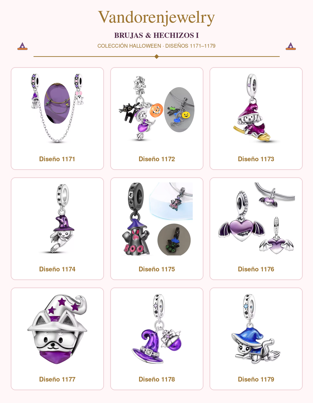 Charms Halloween diseños 1171 a 1179