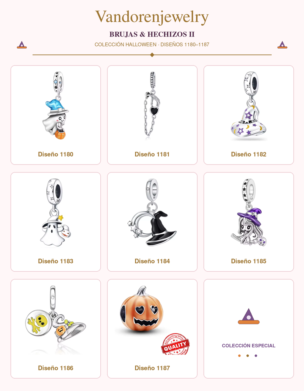 Charms Halloween diseños 1180 a 1187