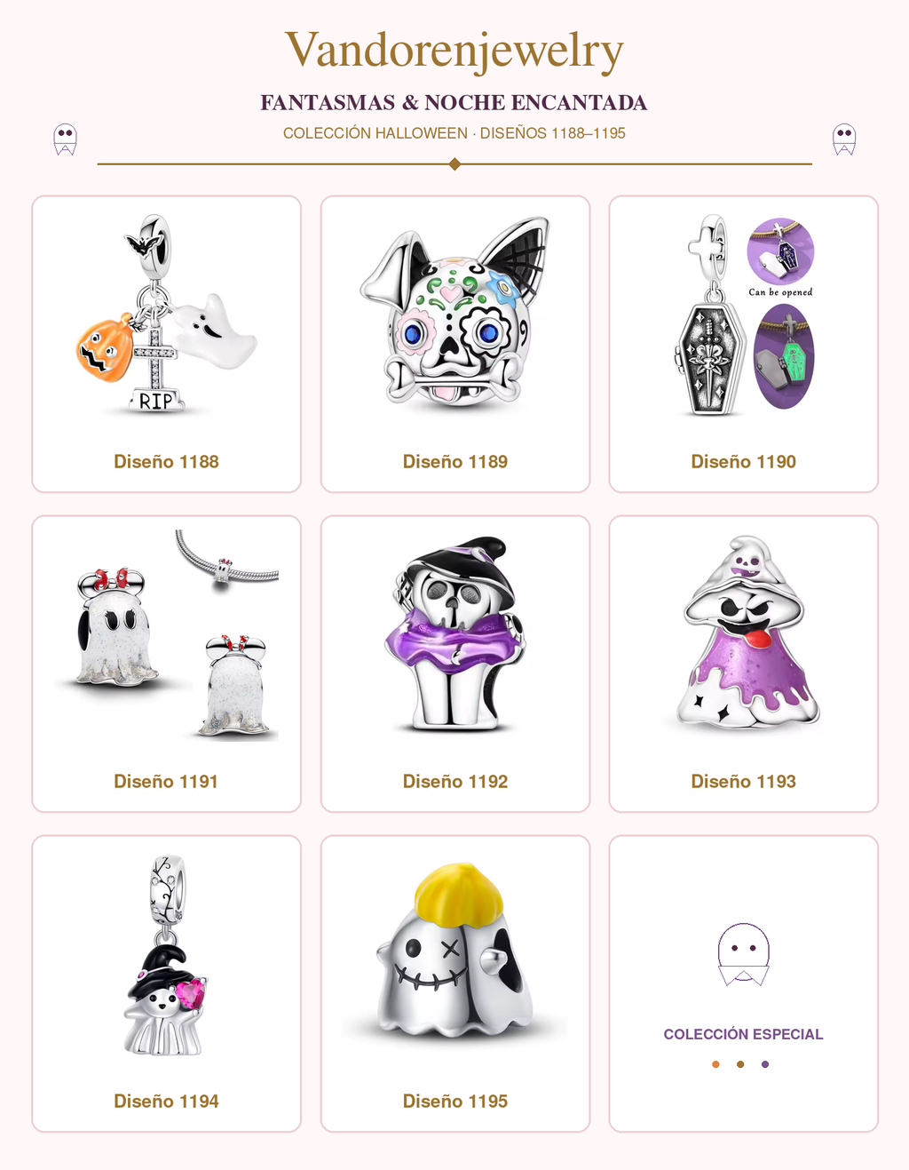 Charms Halloween diseños 1188 a 1195