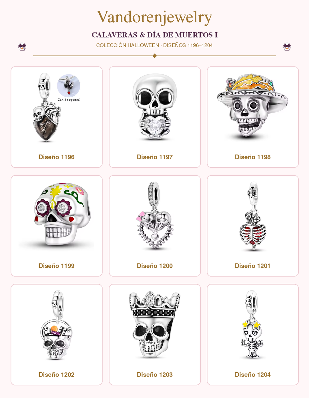 Charms Halloween diseños 1196 a 1204