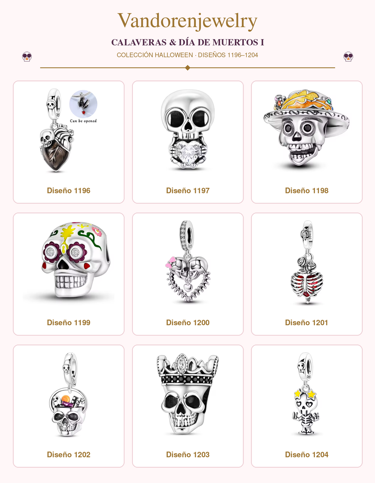 Charms Halloween diseños 1196 a 1204