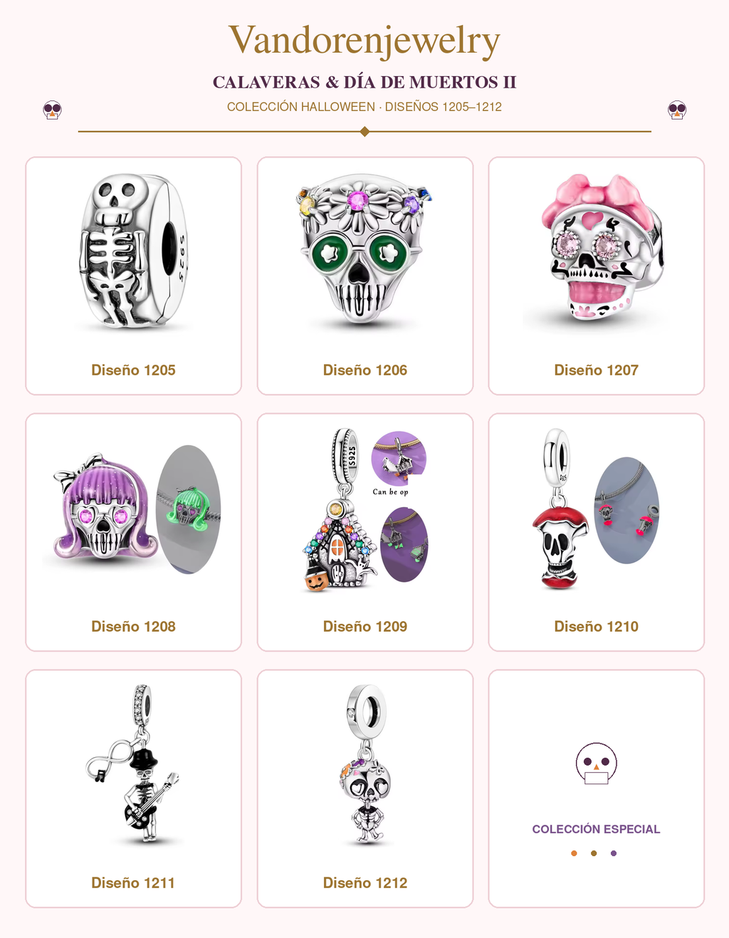 Charms Halloween diseños 1205 a 1212