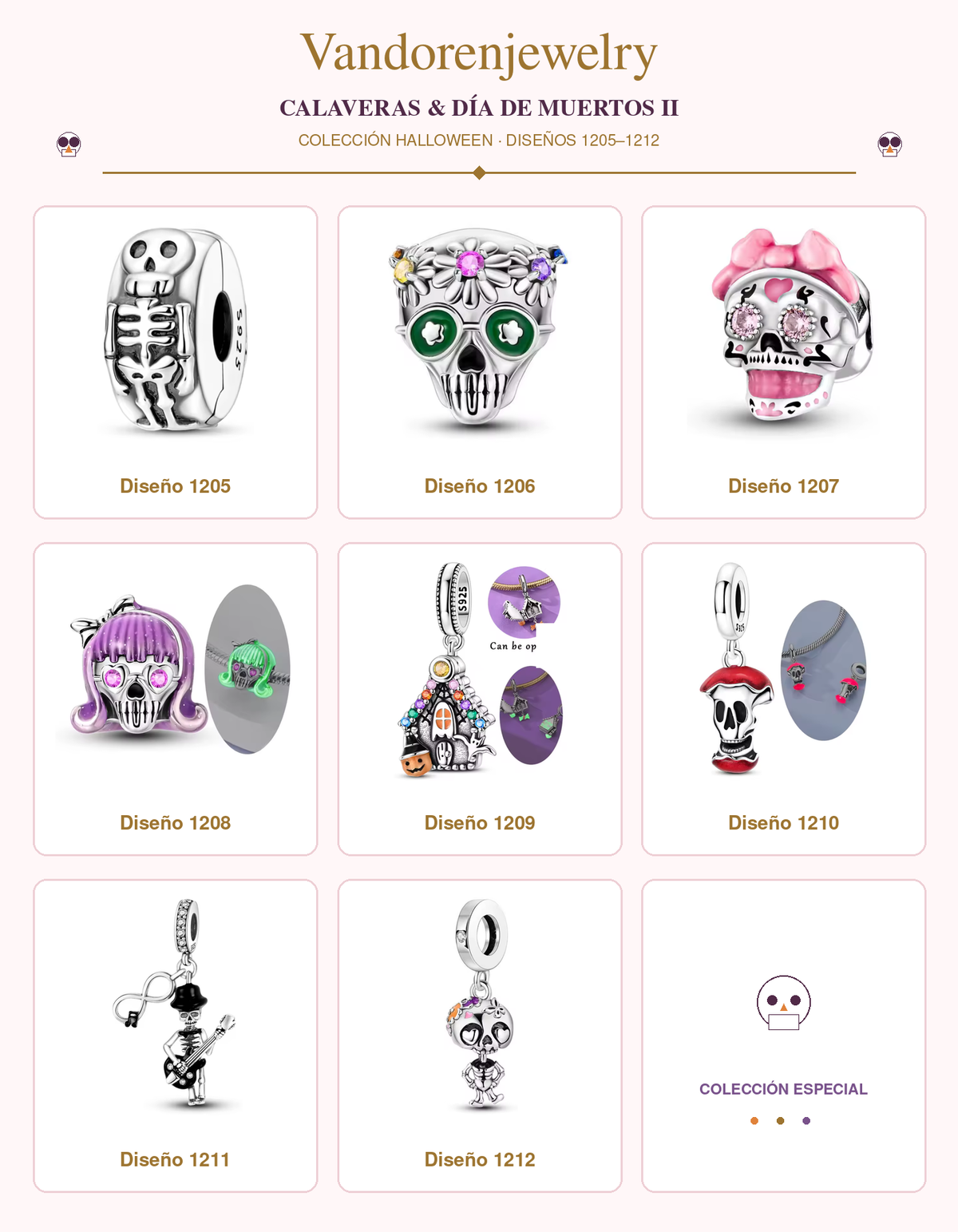 Charms Halloween diseños 1205 a 1212
