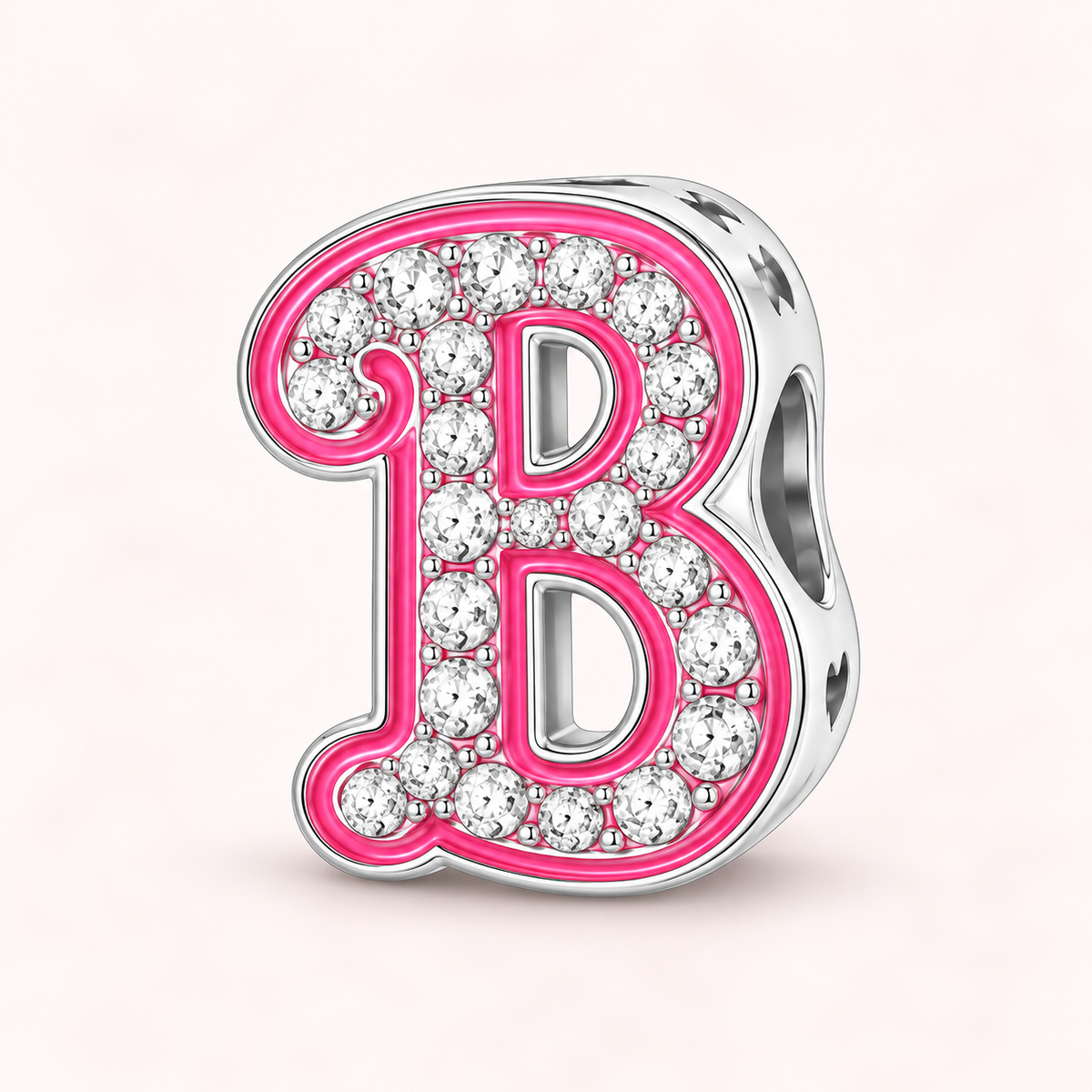 Charm letra B modelo rosa