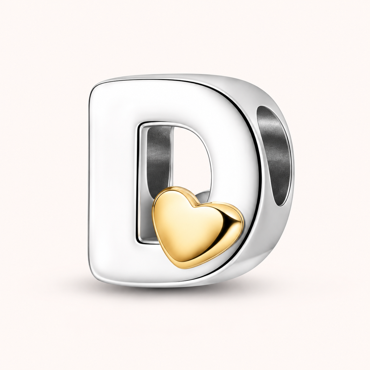 Charm letra D modelo corazon