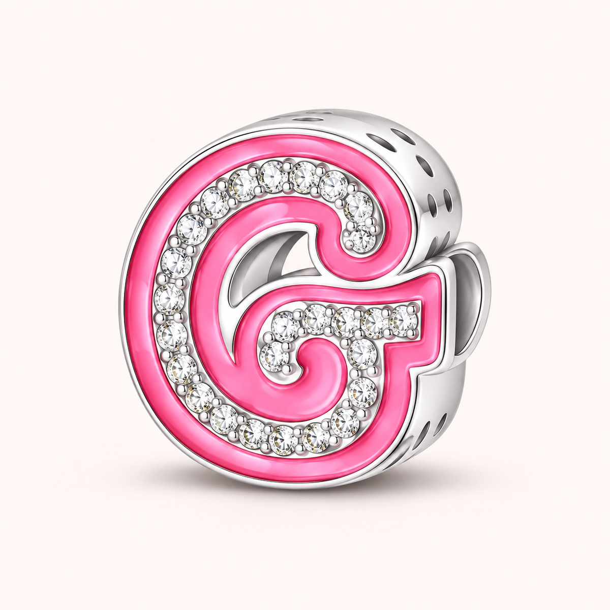 Charm letra G modelo rosa