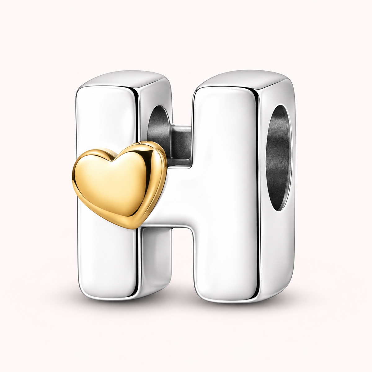Charm letra H modelo corazon