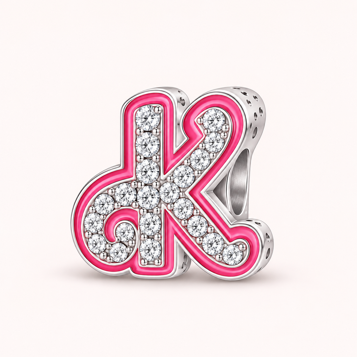 Charm letra K modelo rosa