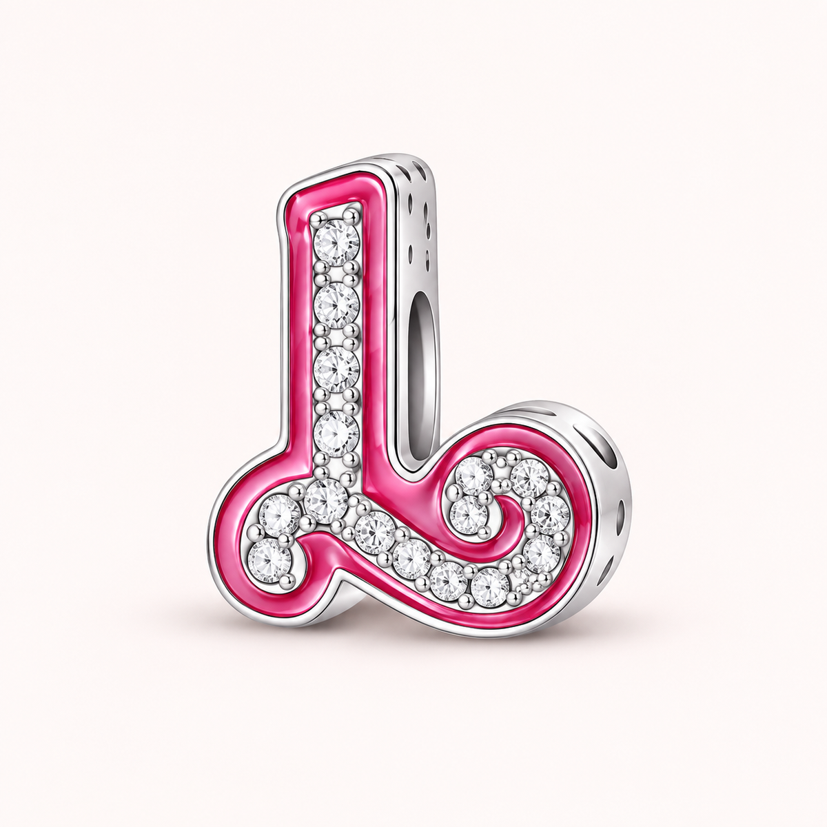 Charm letra L modelo rosa