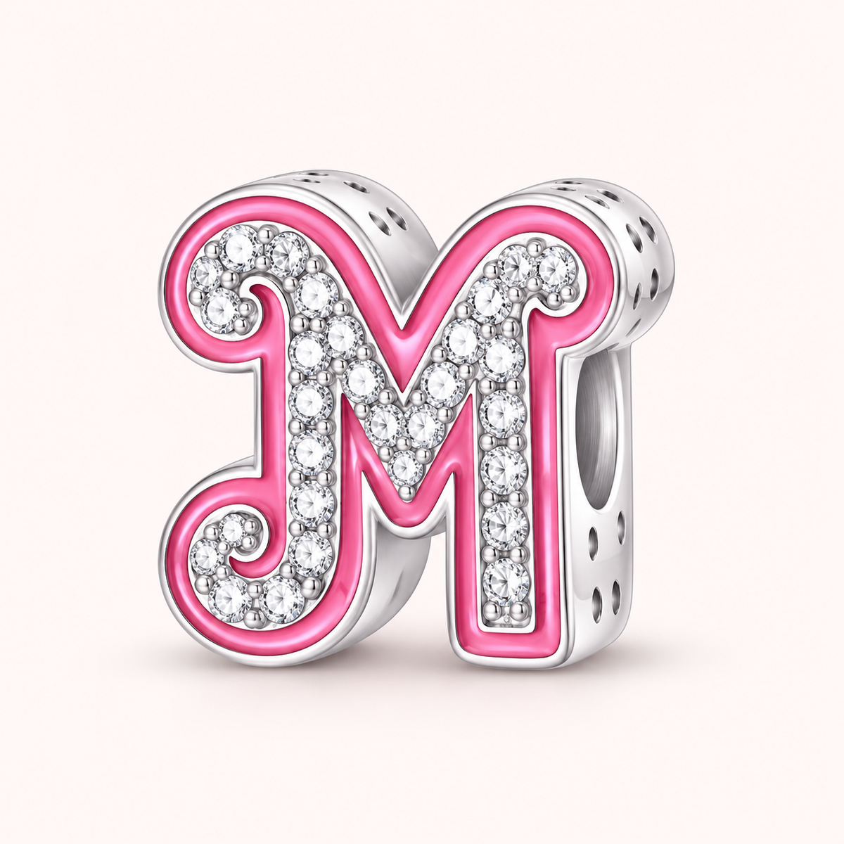 Charm letra M modelo rosa