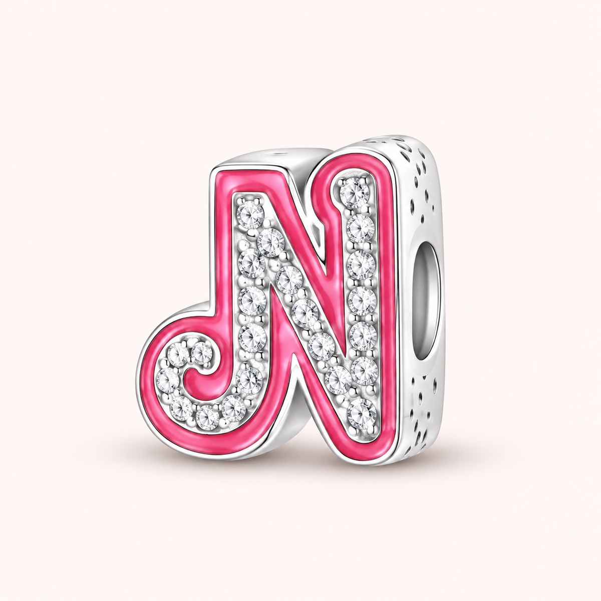 Charm letra N modelo rosa