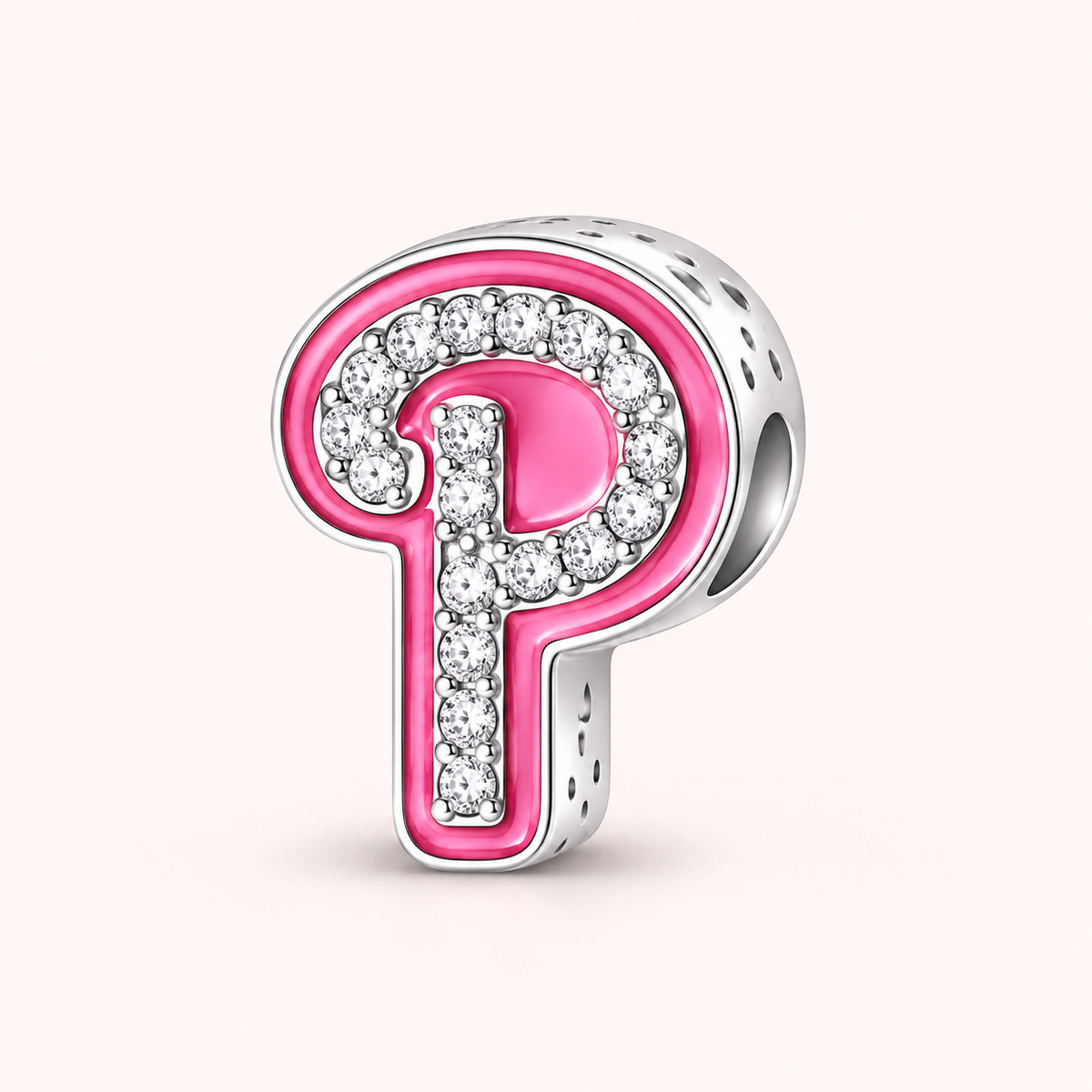 Charm letra P modelo rosa