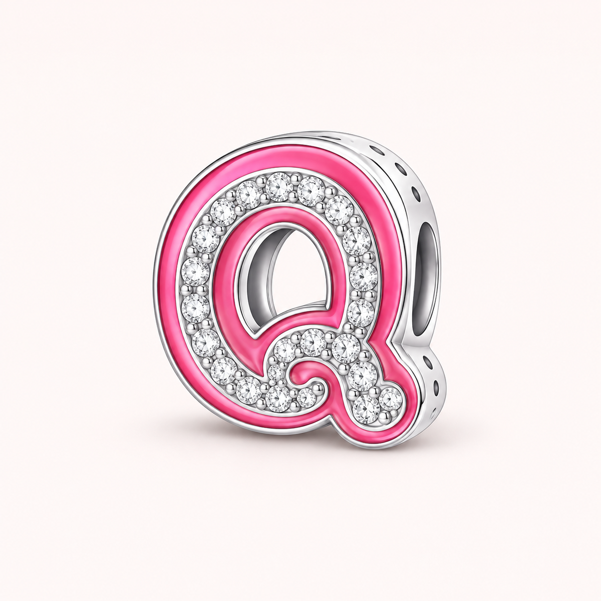 Charm letra Q modelo rosa