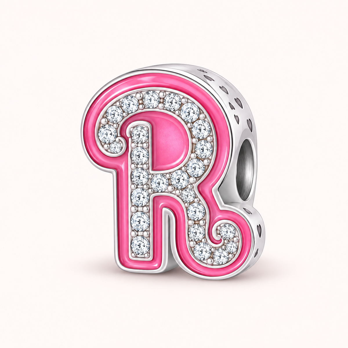 Charm letra R modelo rosa