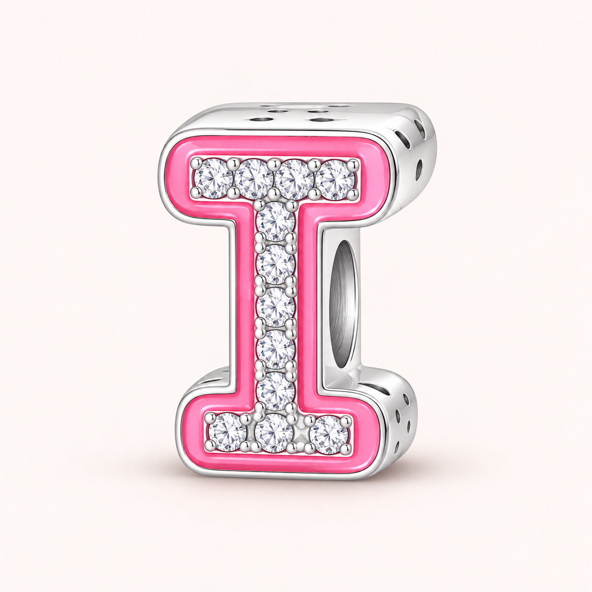 Charm letra T modelo rosa