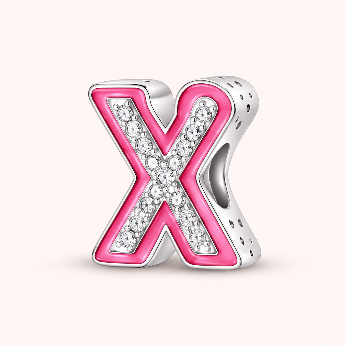 Charm letra X modelo rosa