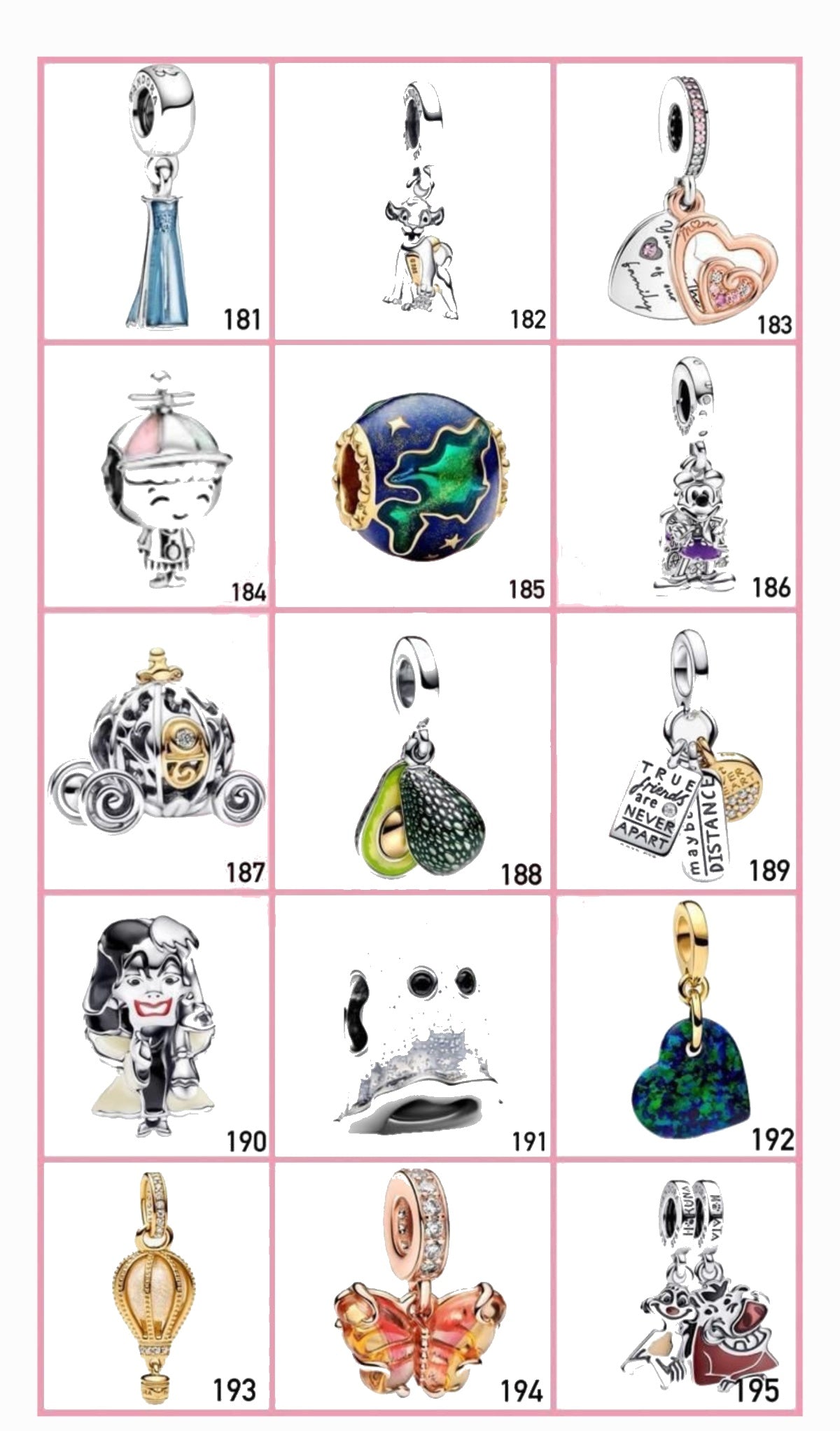 Portada catálogo Charms 181 al 195 Vandorenjewelry