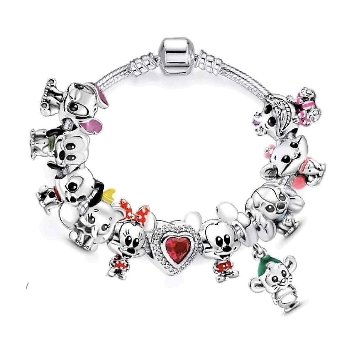 Pulsera completa Personajes · Corazón rojo