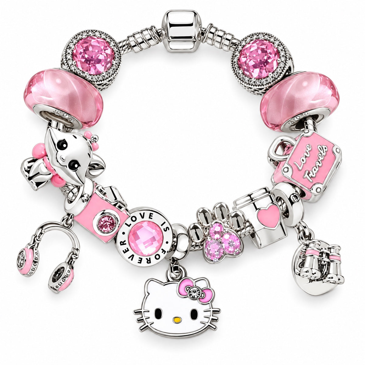 Pulsera completa Hello Kitty · Sueños en rosa